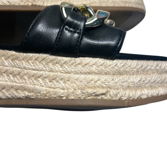 Madden NYC Wedge Silver Toned Chain Espadrille Slide Sandals Sz 9 - Picture 8 of 11